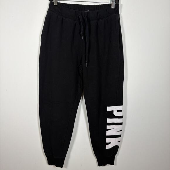 Victoria’s Secret PINK Black White Graphic Logo Print Joggers Sweatpants Pockets - Picture 9 of 9